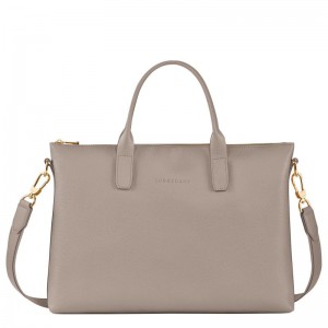 Longchamp Le Foulonné S Aktentasche Damen Grau | 6187-EFQLA