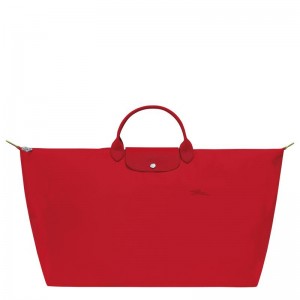 Longchamp Le Pliage Green M Reisetasche Damen Rot | 5702-YNCBQ