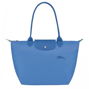 Longchamp Le Pliage Green M Tragetaschen Damen Blau | 4310-SOXZI