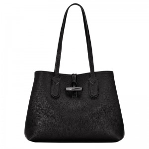 Longchamp Roseau Essential M Tragetaschen Damen Schwarz | 9621-ZCFDA