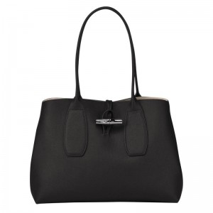 Longchamp Roseau L Tragetaschen Damen Schwarz | 1264-OIWAF