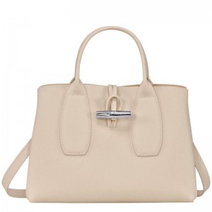 Longchamp Roseau M Handtasche Damen Weiß | 7082-WILOP