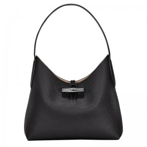 Longchamp Roseau M Hobo Tasche Damen Schwarz | 0927-NJDVT