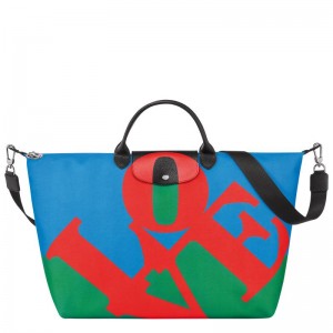 Longchamp x Robert Indiana Reisetasche Damen Red/Navy | 1429-LHZUQ