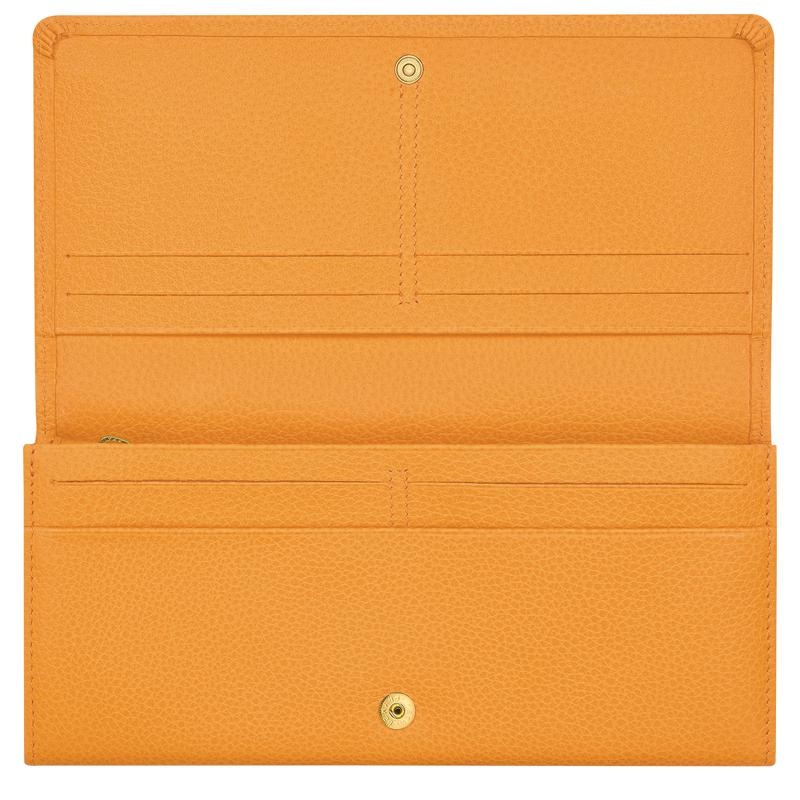 Longchamp Le Foulonné Continental Geldbörse Damen Aprikose Orange | 2739-LBAEM