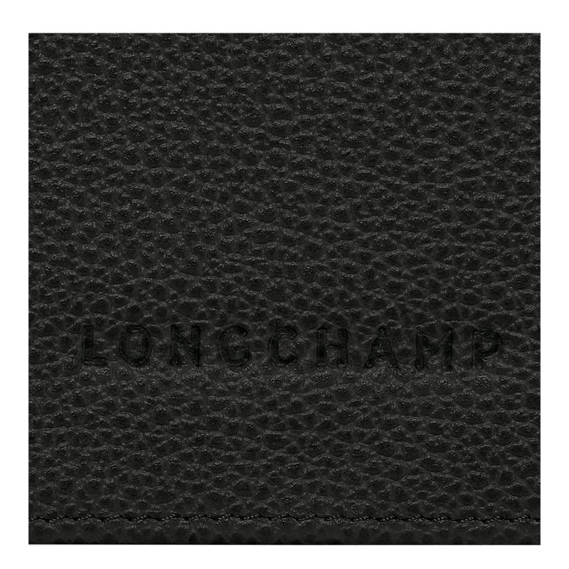 Longchamp Le Foulonné Continental Geldbörse Damen Schwarz | 5674-GHKEB