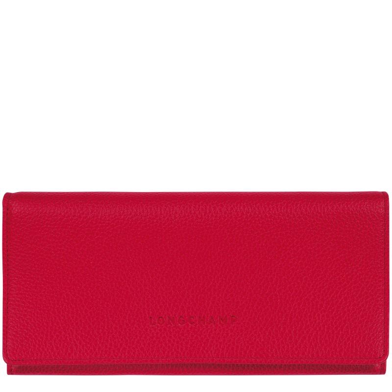 Longchamp Le Foulonné Continental Geldbörse Damen Rot | 8129-AGUVD