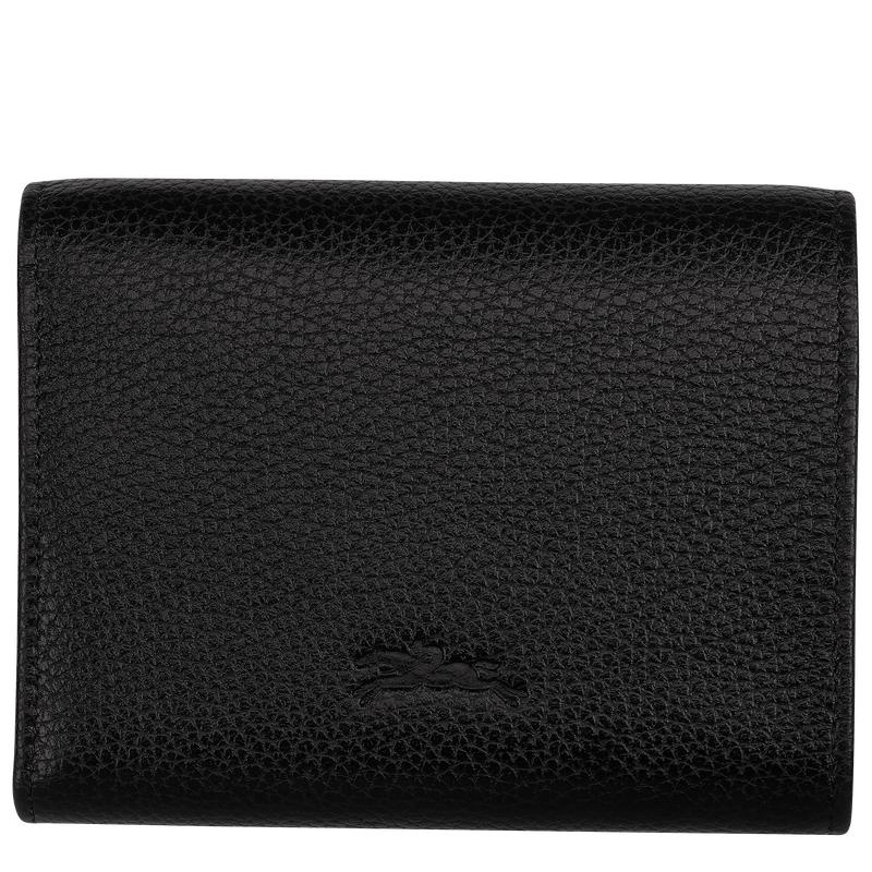 Longchamp Le Foulonné Geldbörse Damen Schwarz | 8392-PMYEB