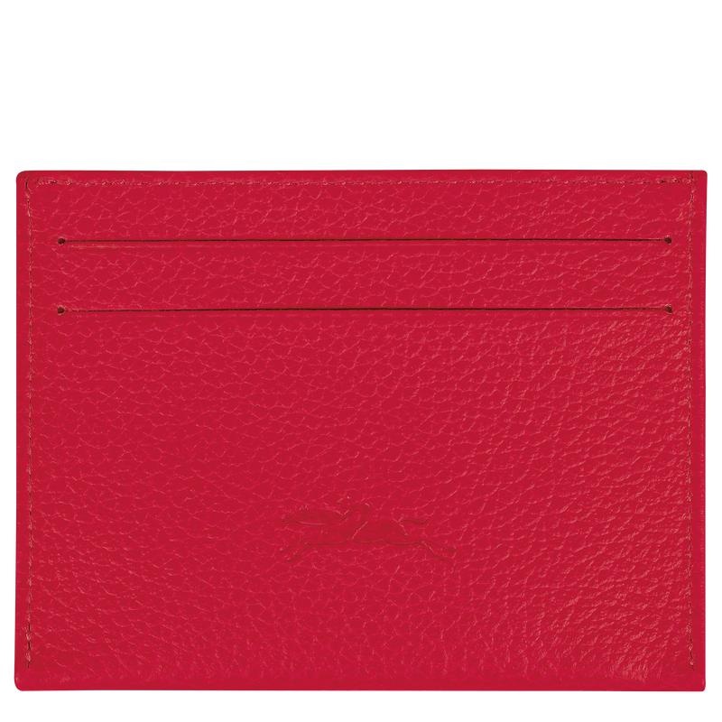 Longchamp Le Foulonné Kartenhalter Damen Rot | 0879-SIFYE