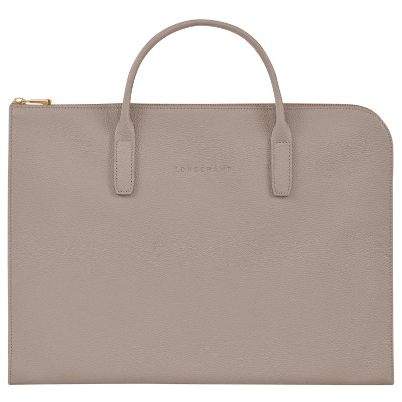 Longchamp Le Foulonné S Aktentasche Damen Grau | 2069-DZRXY