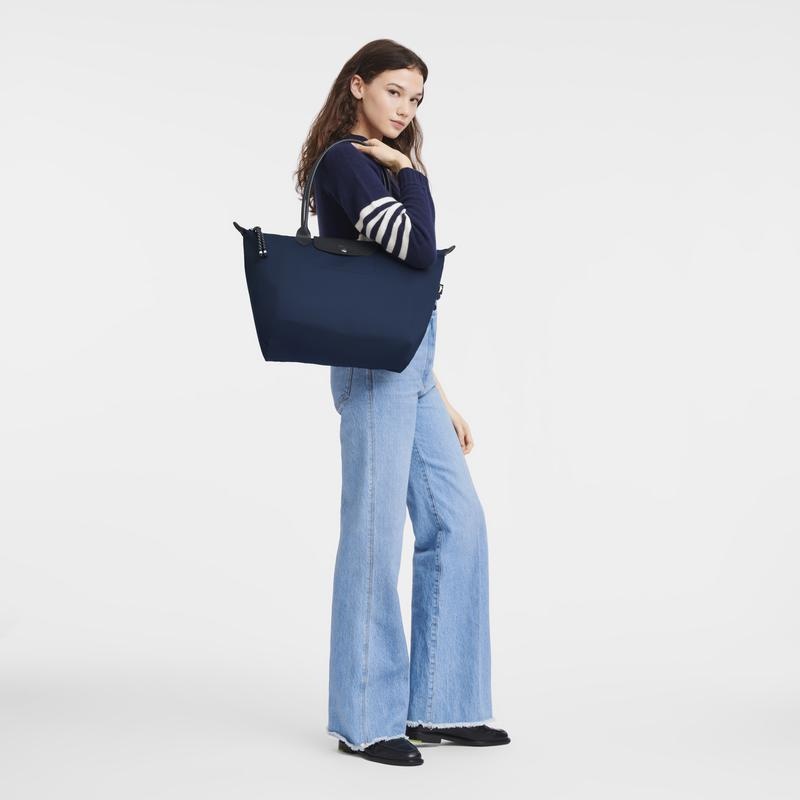 Longchamp Le Pliage Energy L Tragetaschen Damen Navy | 9186-XFDKJ