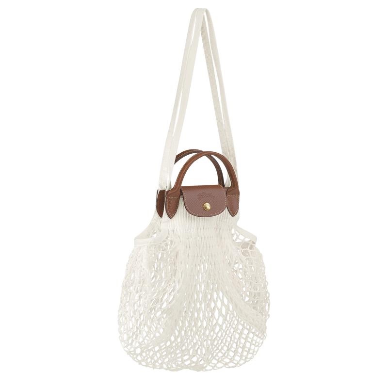 Longchamp Le Pliage Filet L Mesh Bag Damen Weiß | 5143-XWRAI