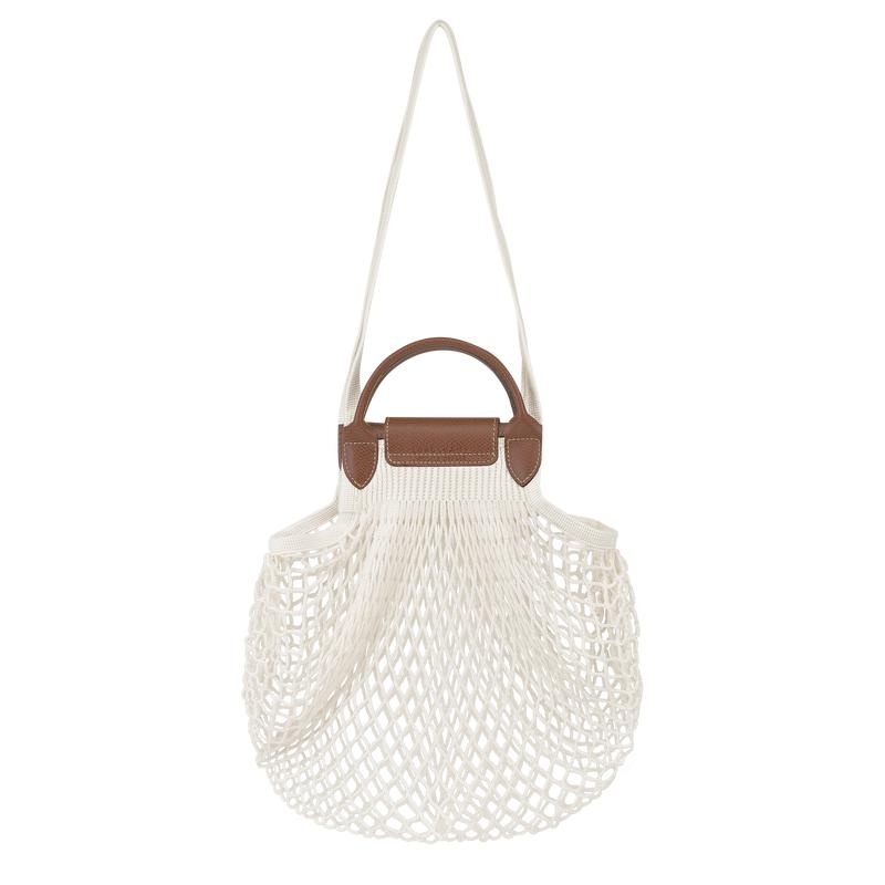 Longchamp Le Pliage Filet L Mesh Bag Damen Weiß | 5143-XWRAI