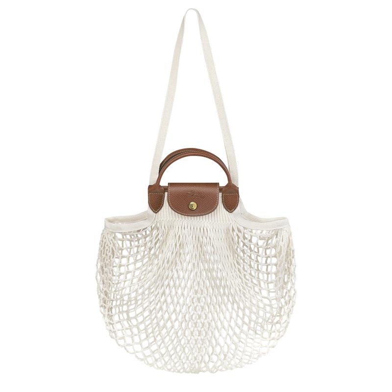 Longchamp Le Pliage Filet L Mesh Bag Damen Weiß | 5143-XWRAI