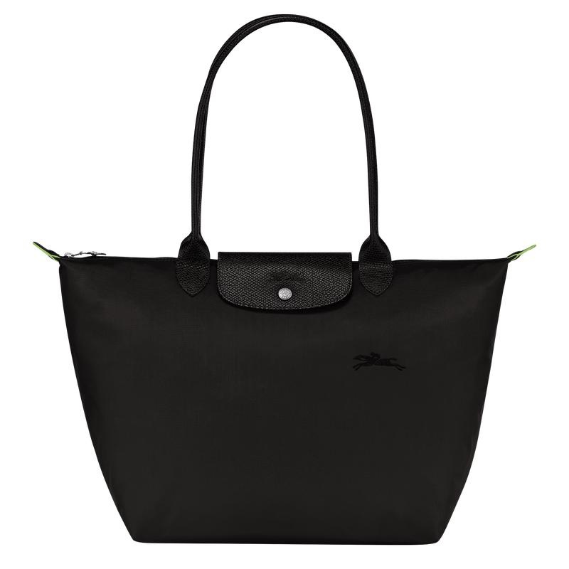 Longchamp Le Pliage Green L Tragetaschen Damen Schwarz | 4096-YUXKQ