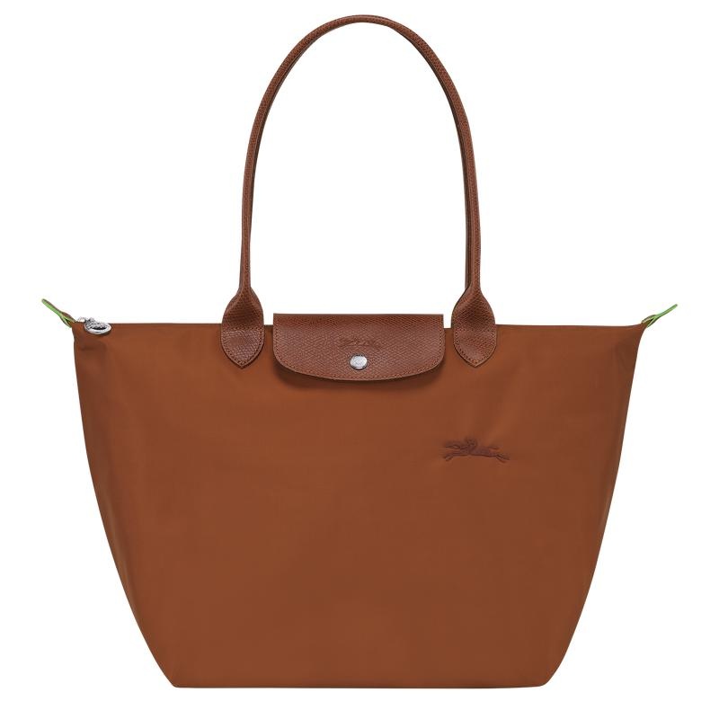 Longchamp Le Pliage Green L Tragetaschen Damen Braun | 1592-ZRWNU