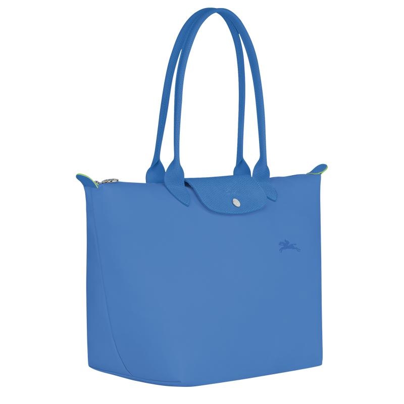 Longchamp Le Pliage Green L Tragetaschen Damen Blau | 5179-GLKWX