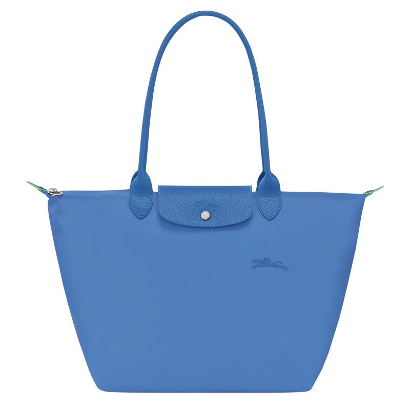 Longchamp Le Pliage Green L Tragetaschen Damen Blau | 5179-GLKWX