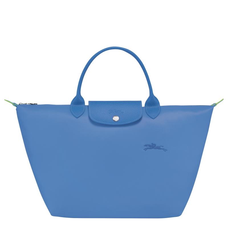 Longchamp Le Pliage Green M Handtasche Damen Blau | 0693-BHOWY