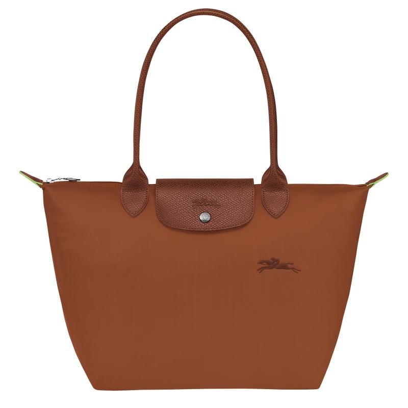 Longchamp Le Pliage Green M Tragetaschen Damen Braun | 2154-CIZNG