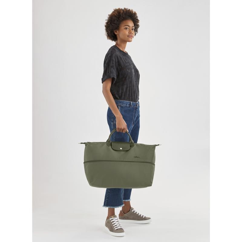 Longchamp Le Pliage Green expandable Reisetasche Herren Grün | 7012-QJGOP