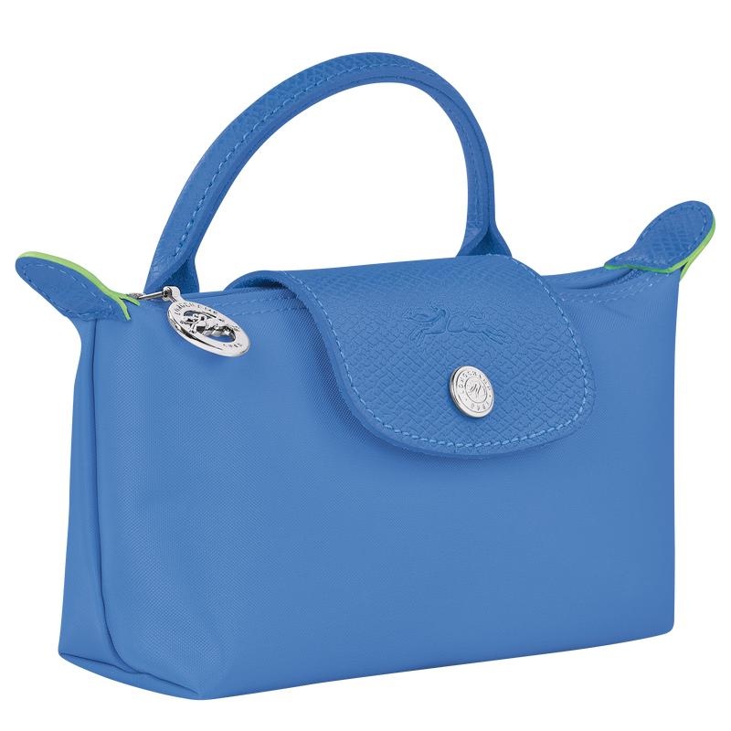 Longchamp Le Pliage Green with handle Beuteltasche Damen Blau | 6357-XOZYV