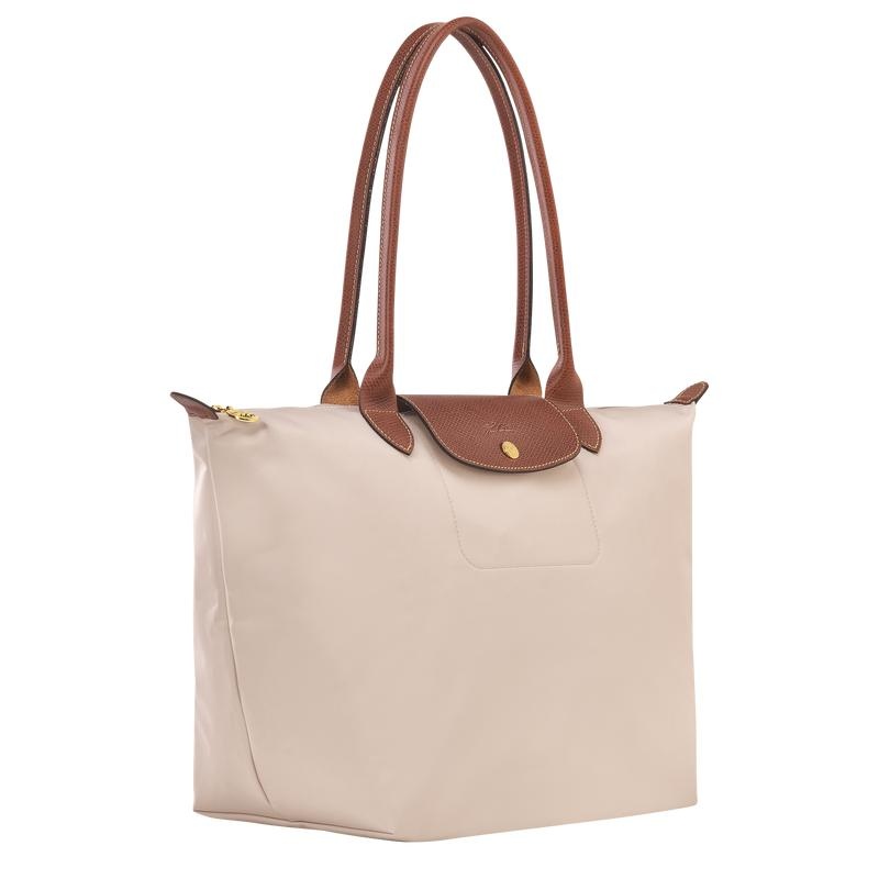 Longchamp Le Pliage Original L Tragetaschen Damen Weiß | 0596-LRJAE