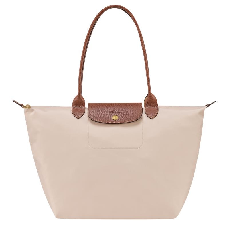 Longchamp Le Pliage Original L Tragetaschen Damen Weiß | 0596-LRJAE