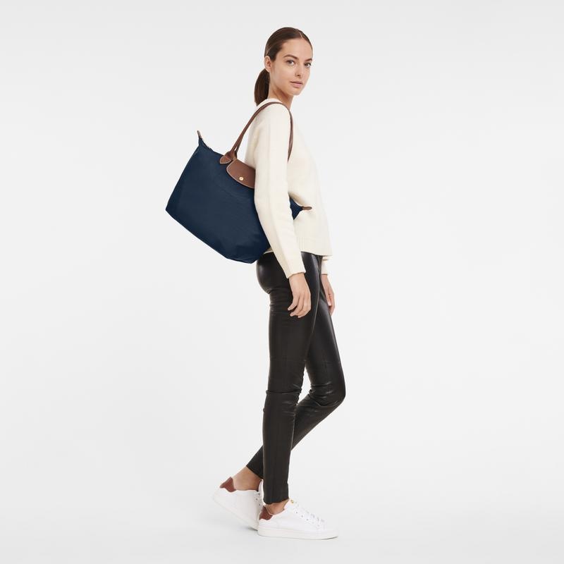 Longchamp Le Pliage Original L Tragetaschen Damen Navy | 1385-GAVKX