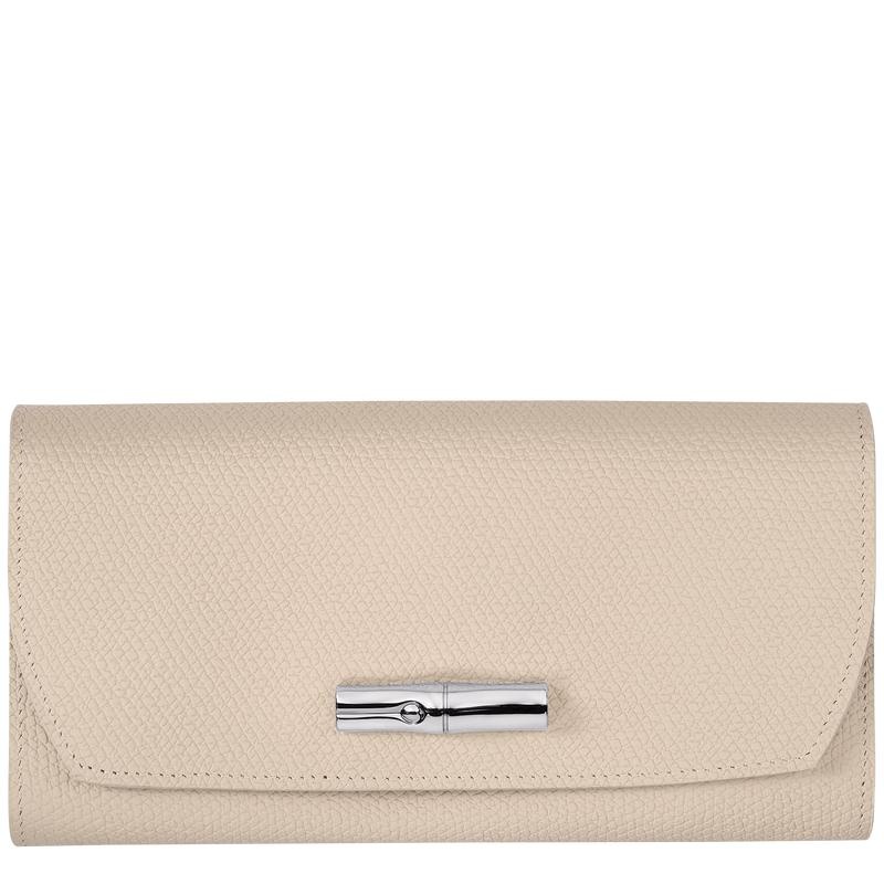 Longchamp Roseau Continental Geldbörse Damen Weiß | 6824-ZWMEA