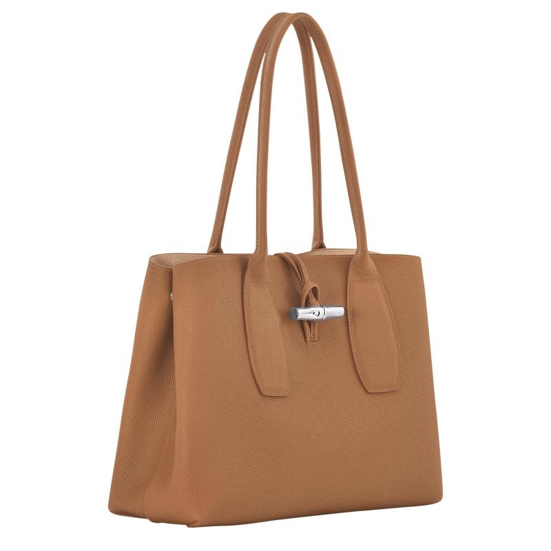 Longchamp Roseau L Tragetaschen Damen Braun | 8460-XHTKZ