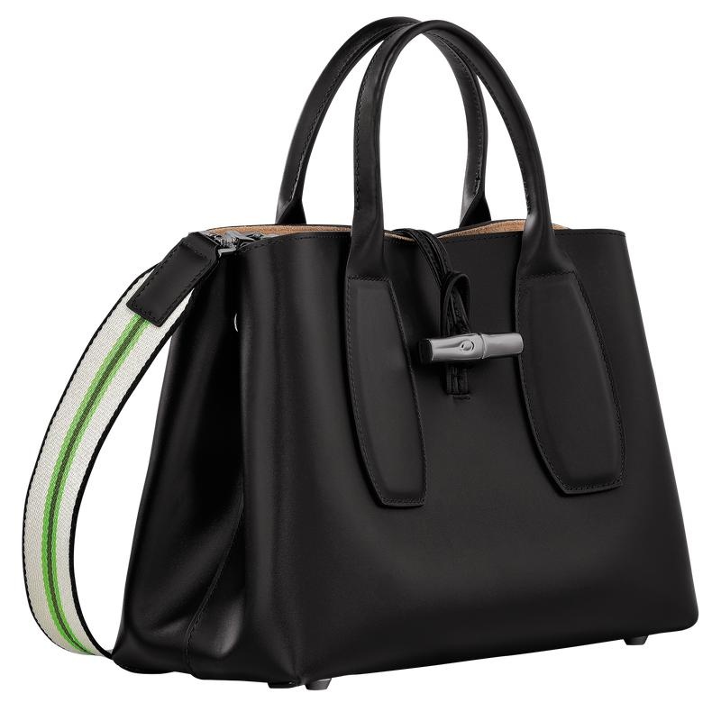 Longchamp Roseau M Handtasche Damen Schwarz | 4560-LTUKN