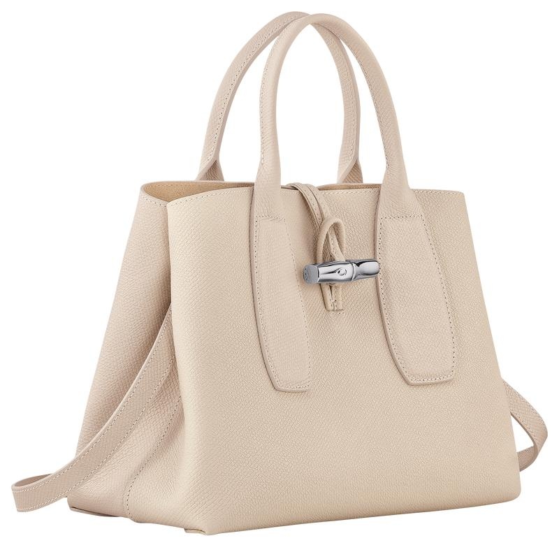 Longchamp Roseau M Handtasche Damen Weiß | 7082-WILOP