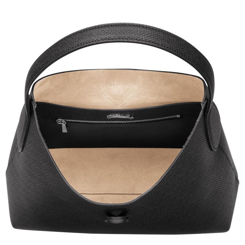 Longchamp Roseau M Hobo Tasche Damen Schwarz | 0927-NJDVT