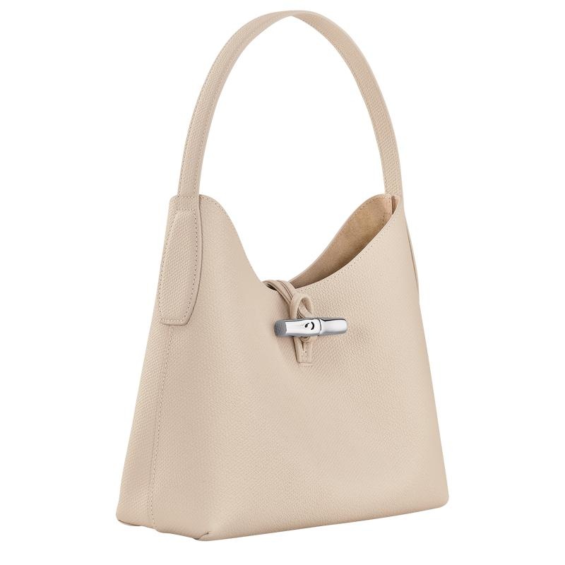 Longchamp Roseau M Hobo Tasche Damen Weiß | 6058-HSBWP