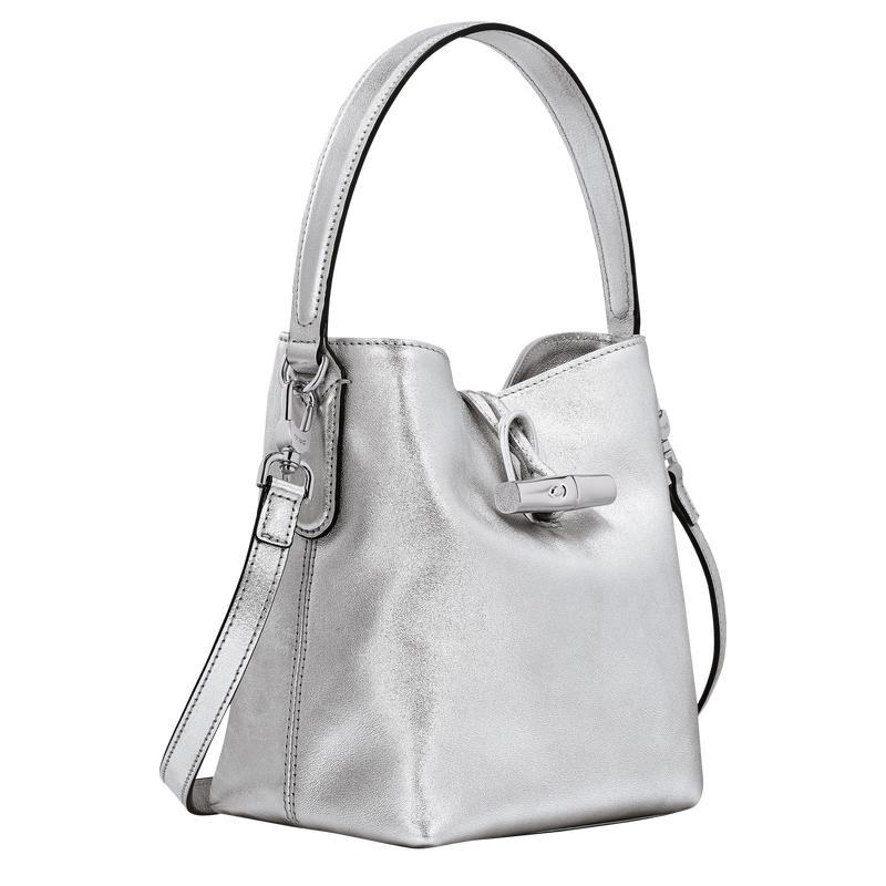 Longchamp Roseau XS Bucket Tasche Damen Silber | 1629-NXMQP