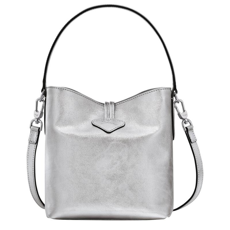 Longchamp Roseau XS Bucket Tasche Damen Silber | 1629-NXMQP