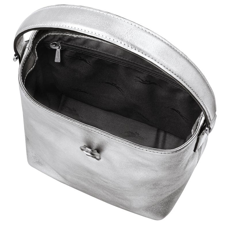 Longchamp Roseau XS Bucket Tasche Damen Silber | 1629-NXMQP