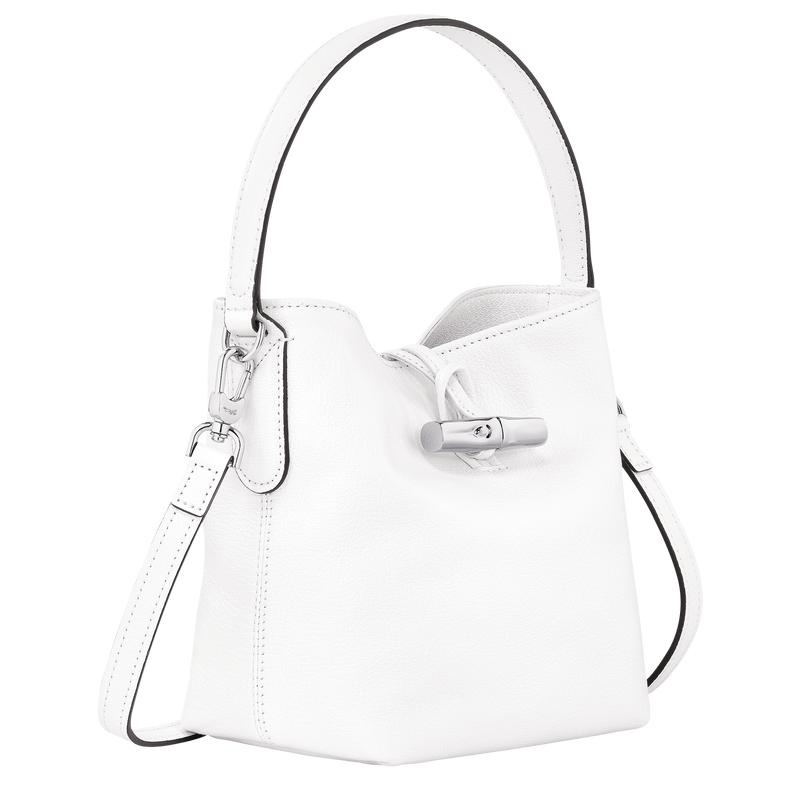 Longchamp Roseau XS Bucket Tasche Damen Weiß | 7419-MVWBR