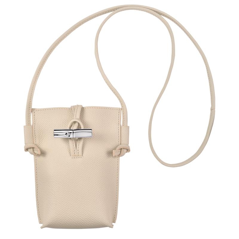 Longchamp Roseau with lace Handyhülle Damen Weiß | 2891-KVOXF