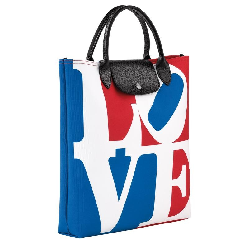 Longchamp x Robert Indiana L Handtasche Damen Weiß | 2768-AXFME