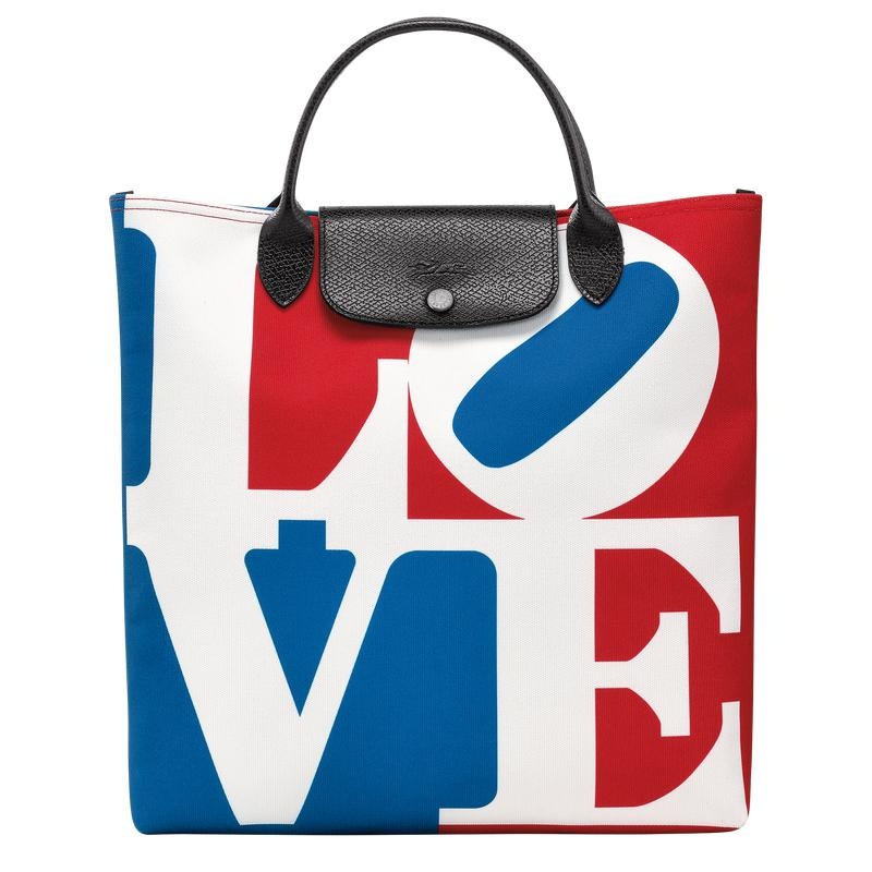 Longchamp x Robert Indiana L Handtasche Damen Weiß | 2768-AXFME