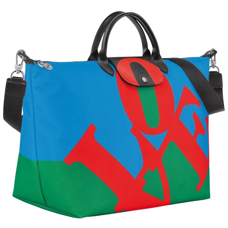 Longchamp x Robert Indiana Reisetasche Damen Red/Navy | 1429-LHZUQ