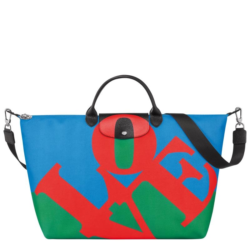 Longchamp x Robert Indiana Reisetasche Damen Red/Navy | 1429-LHZUQ