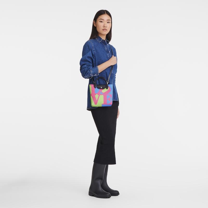 Longchamp x Robert Indiana XS Umhängetasche Herren Rosa | 2458-SWOKI